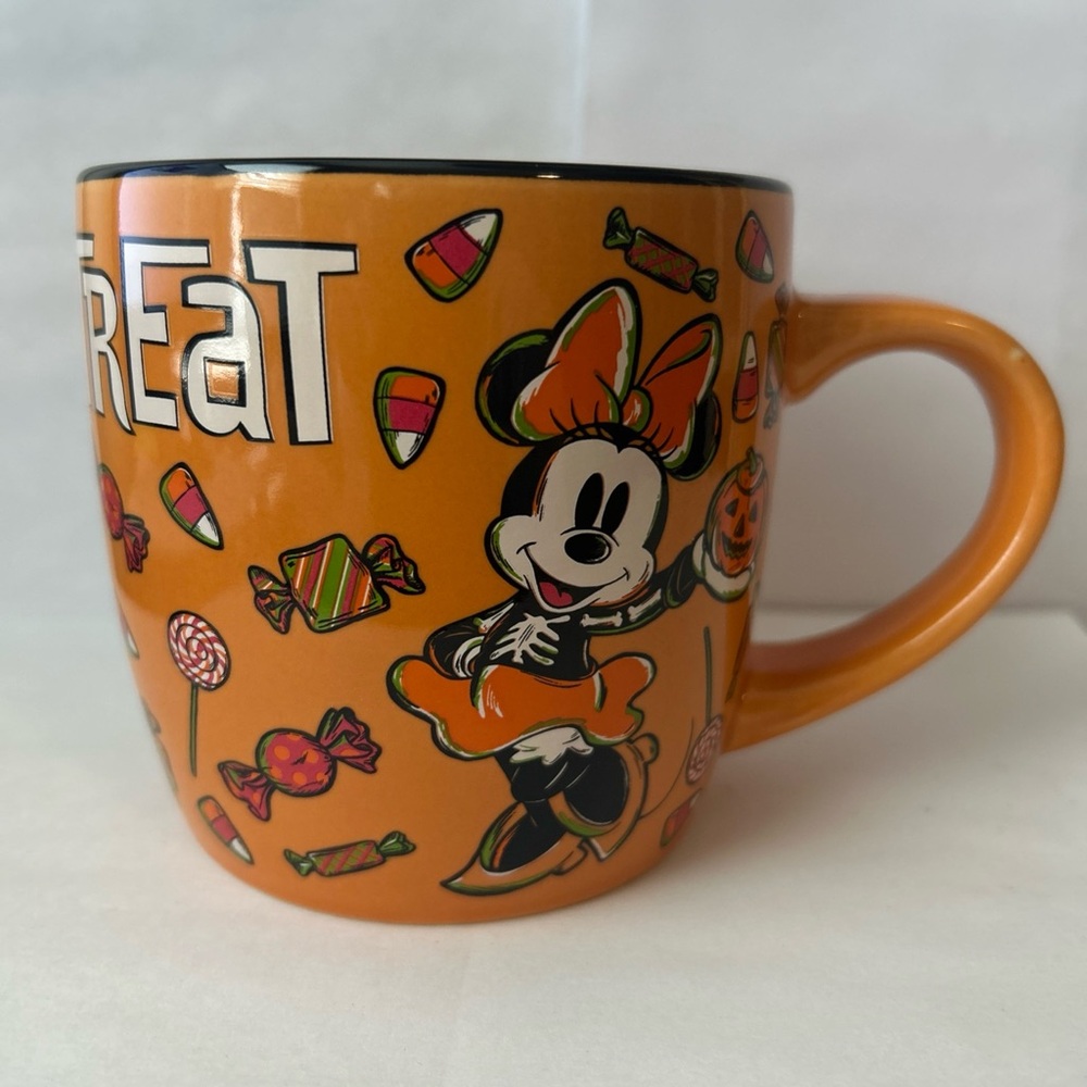 Disney Halloween Orange Mug Mickey & Minnie Candy Coffee Mug